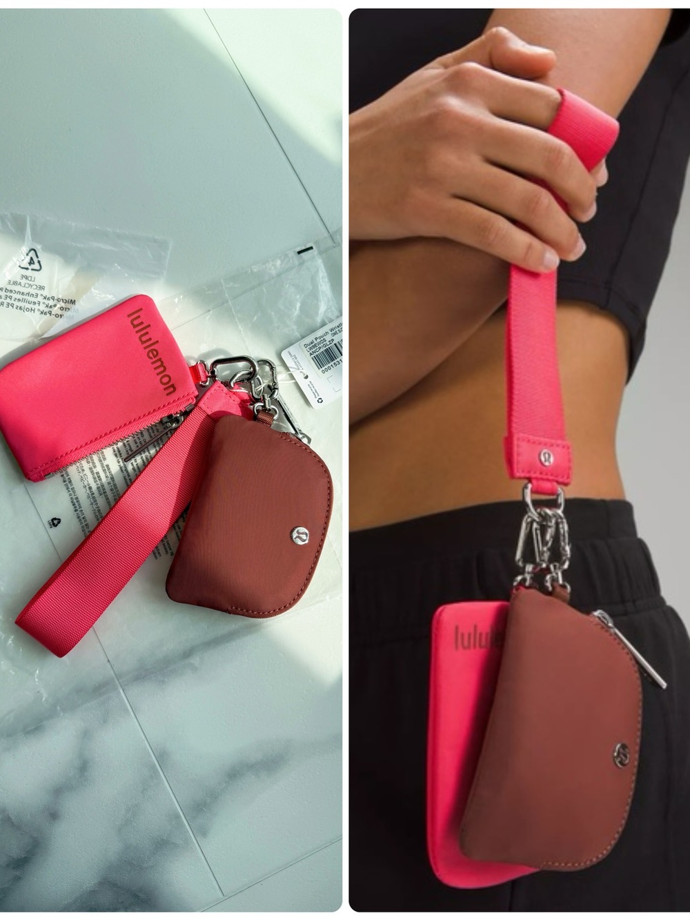 Lululemon Dual Pouch Wristlet /ancient copper glazed pink
